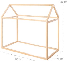 Domčeková detská posteľ v prírodnej farbe 70x140 cm Montessori – Roba