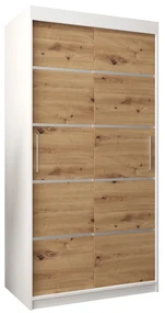 Šatníková skriňa 120 cm Verika 1 120 (biela + dub artisan). Vlastná spoľahlivá doprava až k Vám domov. 1063687