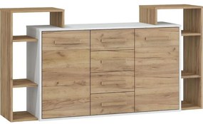 Komoda RIO 2D4S craft biela/zlatý