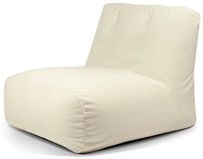 Krémový sedací vak z textílie buklé Tube 100 – SLOWDOWN