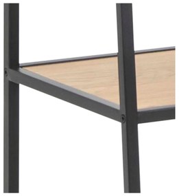 Regál v dekore duba v čierno-prírodnej farbe 77x175 cm Seaford – Actona
