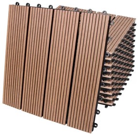 InternetovaZahrada WPC dlaždice - sada 11 ks, 30x30 cm klasická terakota