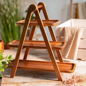 Podnos MOOKA trojposchodový, drevený 892702