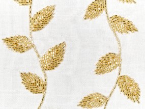 Sada 2 bavlnených vankúšov so vzorom listov 30 x 50 cm biela a zlatá NERIUM Beliani