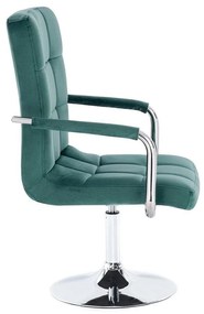 LuxuryForm DESIGN Stolička VERONA VELUR na striebornom tanieri - zelená