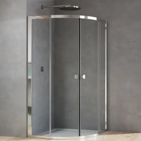 SANSWISS Arelia sprchový kút 90 x 190cm, rohový vstup, posuvné dvere, strieborná leštená číre sklo s AquaPerle D20SR550904007