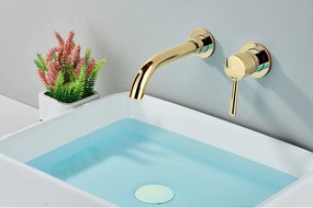 Rea Lungo Long, podomietková umývadlová/vaňová batéria + BOX, zlatá lesklá, REA-B0370