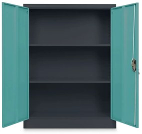 Stredná univerzálna kovová skriňa 90 x 40 x 120 cm, cylindrický zámok, zelená - ral 6033