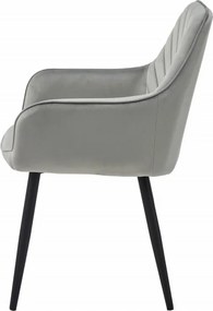 Kreslo NANA - sivý zamat / čierne nohy