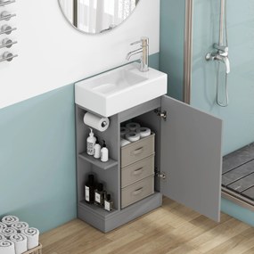 Voľne stojaca skrinka s umývadlom Houseland Ruvin 46 cm sivá