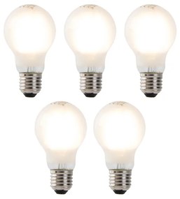 Sada 5 LED žiaroviek E27 Filament A60 matné sklo 4W 450lm 2700K