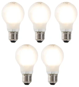 Sada 5 LED žiaroviek E27 Filament A60 matné sklo 4W 450lm 2700K