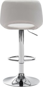 Barová stolička Camden - zamat, chróm rám - Krémová