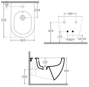 ISVEA INFINITY, závesný bidet 36,5x53cm, biela, 10NF41001