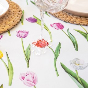 Goldea hranatý teflónový obrus - farebné tulipány 100 x 100 cm