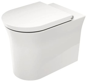 DURAVIT White Tulip samostatne stojace WC Rimless ku stene, s hlbokým splachovaním, 370 x 580 mm, biela, s povrchom HygieneGlaze, 2001092000