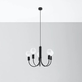 Čierne závesné svietidlo ø 45 cm Karim – Sollux