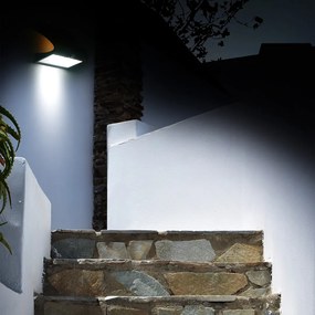 Exteriérové solárne nástenné LED svietidlo Butterfly, 1x LED 6,8w, čierna, pohybový senzor