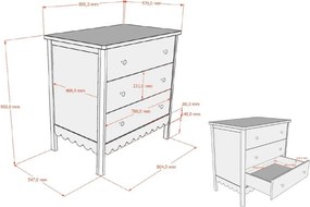 Béžová detská komoda s prebaľovacím pultom 89x90x55 cm Swingo – Vipack