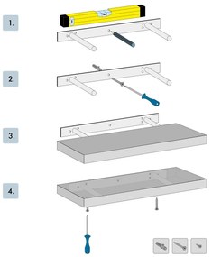 Nástenná polička P-005, staré drevo