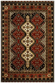 Koberec Afgan 4358A čierny / červený / krémový