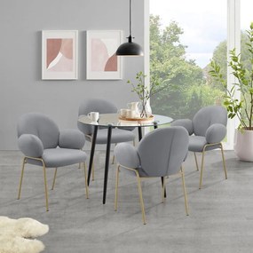 Sivé čalúnené jedálenské kreslá v súprave s podrúčkami 2 ks Iwama – Støraa