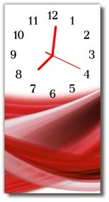 Nástenné hodiny vertikálne Abstraktivní čiary sú vlnky červené 30x60 cm