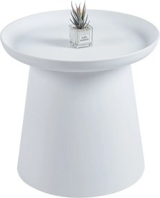 Dekorstudio Okrúhly plastový kávový stolík 50cm - biely