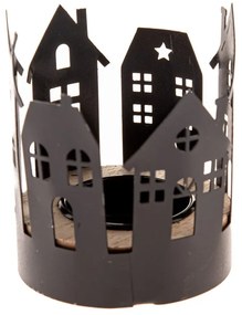 Kovový svietnik s vianočným motívom Houses – Dakls