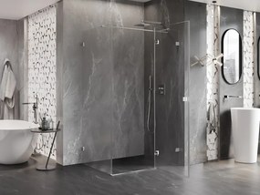 Mexen Lunar T, výklopný sprchový kút pravý 80 x 100 cm, číre sklo, chrómový profil, 834T-080-100-01-00-P