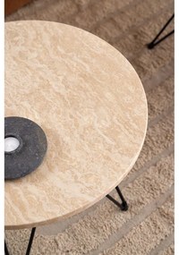 Okrúhly odkladací stolík s doskou v dekore mramoru ø 55 cm Prunus – Actona
