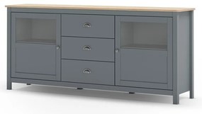 Komoda sivozelená z borovicového dreva 180x80x40 cm Misti – Marckeric