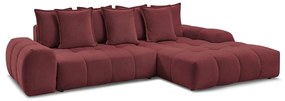 Vínovočervená ženilková rozkladacia/s úložným priestorom rohová pohovka (pravý roh/s leňoškou) Everest – Bobochic Paris