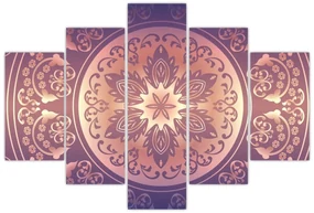 Obraz - Mandala na fialovom gradiente (150x105 cm)