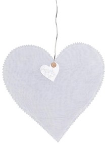 Biele závesné srdce HEARTLIGHT s LED svetelným reťazcom