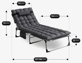 Záhradné lehátko s matracom a nastaviteľným operadlom VENUS