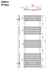 Sapho Sapho, JALOUSI vykurovacie teleso 600x1500mm, 900W, biela, 1801-09