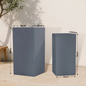 Sada 2 ks kvetináčov 3 square - antracitová