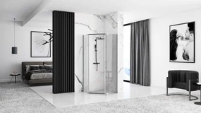 Rea - AXIN jednodverový sprchový kút 80 x 80 cm, chrómový profil - číre sklo 6mm, REA-K8778