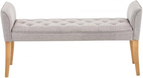 Lavica Cleopatra Chaiselongue látka, nohy antik svetlé - Svetlo sivá