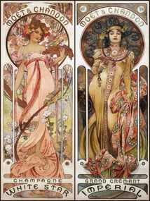 Umelecká tlač Moet & Chandon (Vintage Art Nouveau)  - Alfons Mucha, (30 x 40 cm)