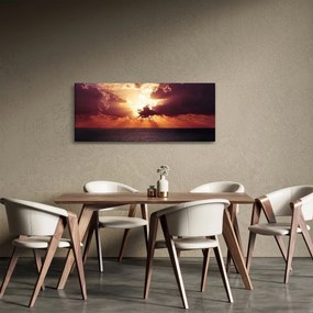 Obraz slnko za mrakmi (120x50 cm)