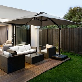 Štýlový sivý slnečník MINI ROMA 2,5 × 2,5 m