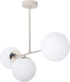 Stropné svietidlo Florence, 3x biele sklenené tienidlo, be/g