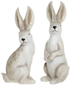 Set 2ks krémová antik dekorácia dekorácia králik - 6*4*13 cm