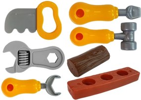 LEAN Toys Sada náradia v batohu „Dielňa“ – oranžovo-sivá