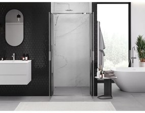 Mexen Exo, dvojkrídlové sprchové dvere 90x200 cm, 6mm číre sklo, chrómový profil, 814-090-000-01-00