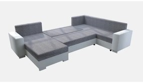 Čalúnená univerzálna rozkladacia sedacia súprava do U YORK biela/šedá