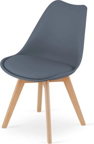 AKCE Tmavosivá stolička BALI MARK s bukovými nohami II. akosť