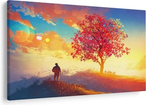 Obraz stromu na kopci (90x60 cm)